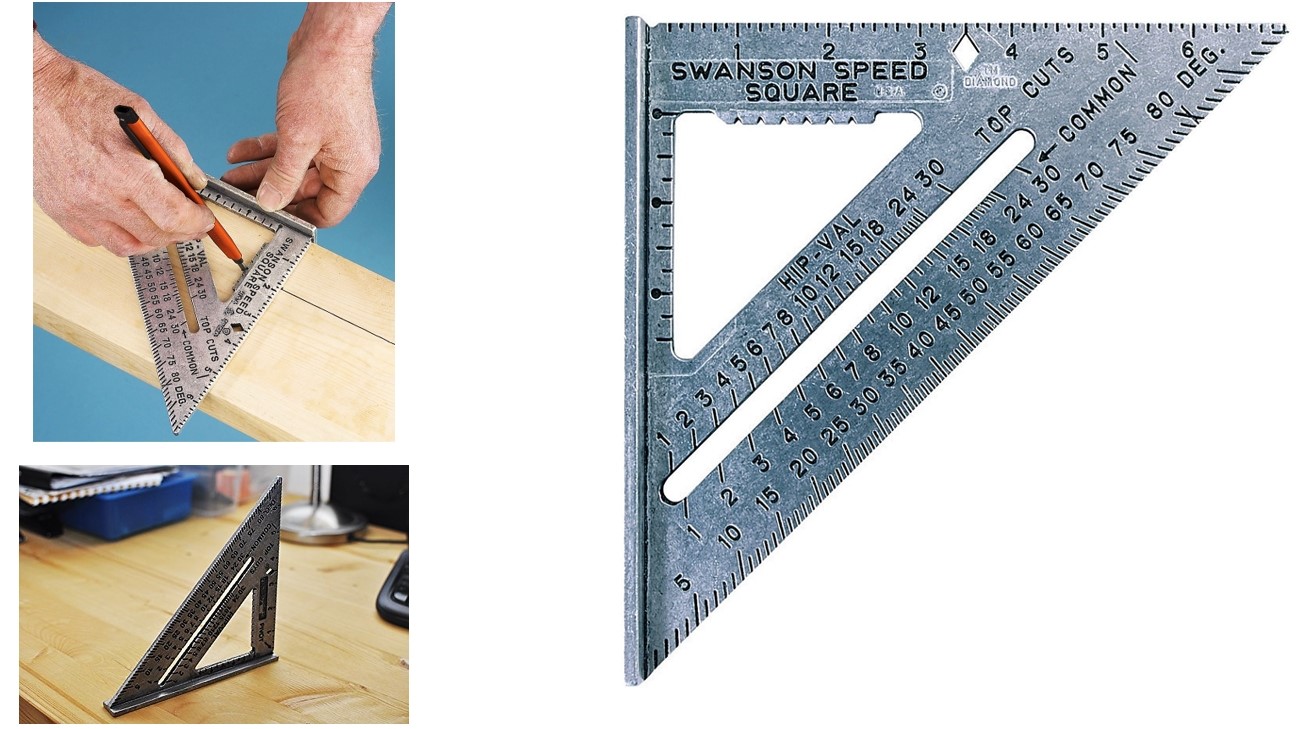 1 Pack Swanson Tool S0101 7-inch Speed Square Layout Tool with Blue Book 
