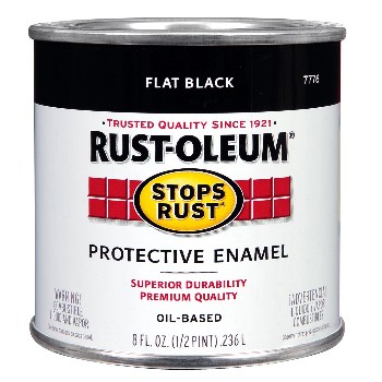 Rust-Oleum 7776730 Stops Rust Protective Enamel, Flat Black ~ 8 oz 