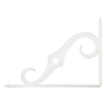 Ornamental Shelf Bracket, Antique White - 8" x 5-1/2"
