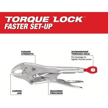 Milwaukee Torque Lock Curved Jaw Locking Pliers   4"
