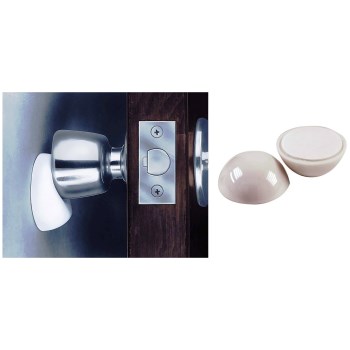 Wall-Mount Door Knob Stop, White ~  2 3/16"