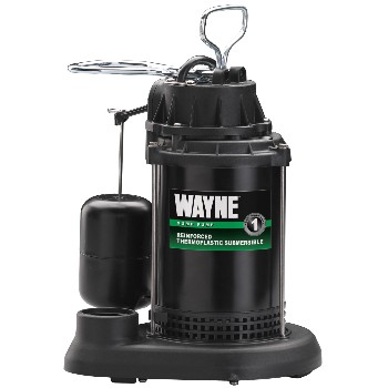 Wayne 56821 Sump Pump, Thermoplastic W/vertical Switch ~ 1/3 Hp
