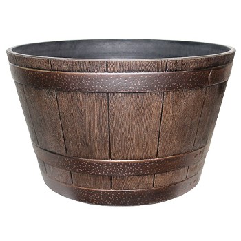 Southern Patio HDR-00719-7 Whiskey Barrel Design Planter , Kentucky Walnut ~ Approx 15"