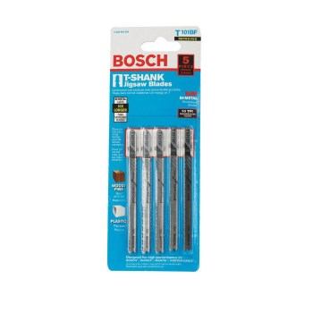 Bosch T-Shank Jigsaw Blade, Bi-Metal, 4", 10 TPI - 5 pk