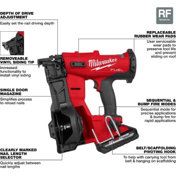 Milwaukee M18 FUEL Coil Roofing Nailer Kit