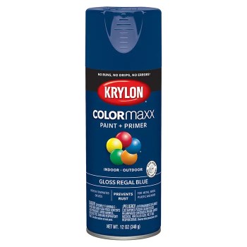 Krylon COLORmaxx Spray Paint, Gloss Regal Blue - 12 oz