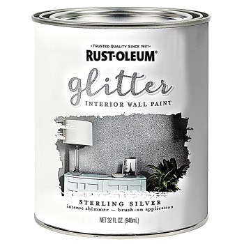 Rust-Oleum 323858 Glitter Paint, Sterling Silver ~ Quart