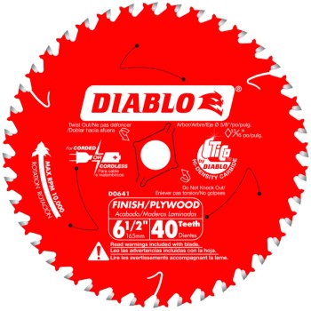 Freud/Diablo D0641A 6.5in. 40t Finish Blade