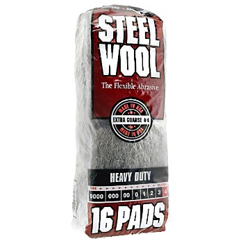 Steel Wool Pads, #4 Coarse, HD ~ 16 Pads/Pack