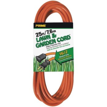 16/2 Extension Cord, Orange - 25 Ft
