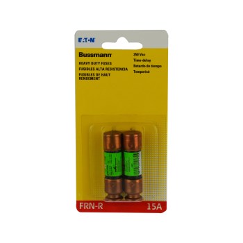 Fusetron Cartridge Fuse, Class RK5 - 15 Amp, 2pk