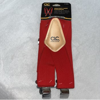 CLC Heavy-Duty Work Suspenders, Red - 2"