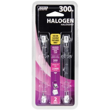 Feit T3 Halogen Bulb, 300W - R7S, 2pk