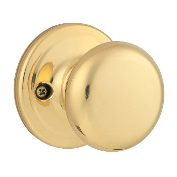 Kwikset 97880-666 Half Dummy Trim Knob, Juno Design ~ Polished Brass Finish