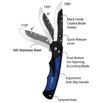Accusharp Razor Knife, Blue - 3-1/2"
