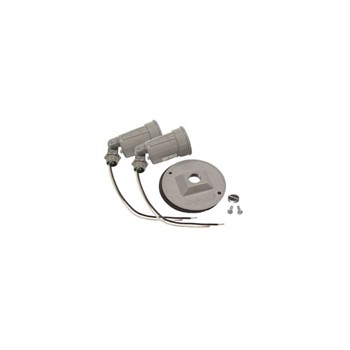 Two Light Lampholder Round Cover Kit, Gray 4 inch