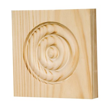 Waddell RTB-35M Rosette Trim Block, Pine ~ 3.75" x .75"