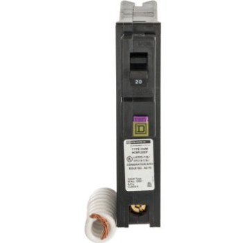 Schneider Hom120dfc Dual Function Single Breaker, 1 Pole ~ 20 Amp