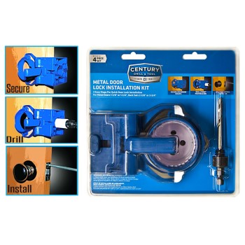 Century Drill & Tool 05910 Metal Door Lock Installation Kit ~ 4 Piece