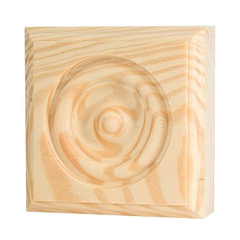 Rosette Trim Block, Pine  ~  2.75" x 2.75" x 1"