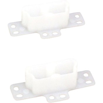 US Hardware Rear Drawer Mounting Bracket, White - 1-1/2" Track (2pk)
