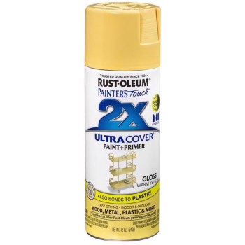Painter's Touch 2X Spray Paint, Gloss Warm Yellow - 12 oz