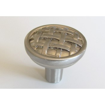 Hardware House 157162 Basket Weave Knob, Satin Nickel ~ 1-3/8"