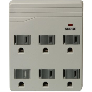 Woods 6-Outlet Surge Protector Wall Adapter ~ 750 Joules