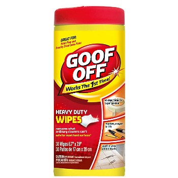 Goof Off Wipes, Canister of 30 Count ~ 6.7" x 7.9" Sheets