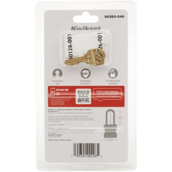 Kwikset SmartKey Padlock - 2" Body, 2-1/2" Shackle
