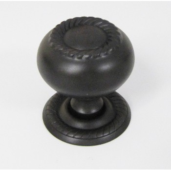 Rope Design Knob, Oil Rub'd Bronze ~ 1-1/4" Diameter