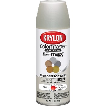 Krylon 51255 Brushed Metallic Spray Paint, Satin Nickel ~ 11oz Cans