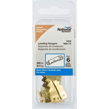 Brass Small Leveling Sawtooth Hanger ~ Pak of 6