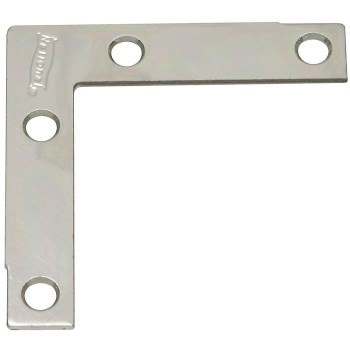 Flat Corner Brace, Zinc  ~  2.5" x 1/2"