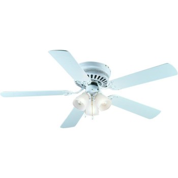 Hardware House 23-8502 Bermuda Design Series 52" Flush Mount Ceiling Fan,  Gloss White  Finish ~ 5 Blade