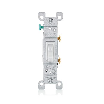 Leviton 15A Single-Pole Quiet Toggle Switch - White