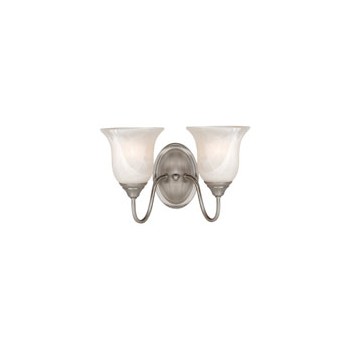 Hardware House  544023 2 Light Wall Light Fixture, Saturn Satin Nickel 