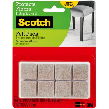 Felt Pad. Beige - 1" x 1"