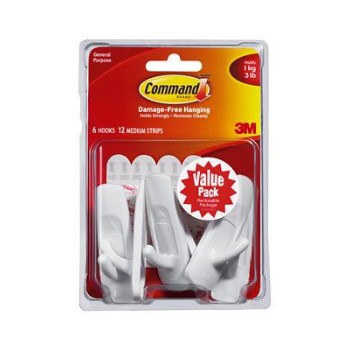 3M 051131949379 17001-Vp-6pk Medium Hook