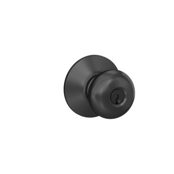 Schlage Plymouth Keyed Entry Knob, Matte Black