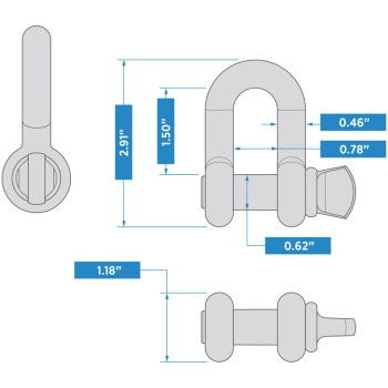 Stainless Steel D Shackle - 1/2"