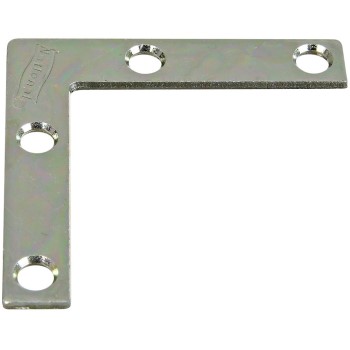 National N266-486 Flat Corner Brace, Zinc Plated ~ 2" x 3/8"