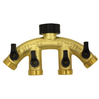 Shut-Off Valve, Brass - 4-Way