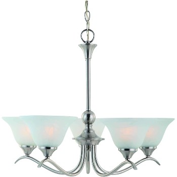 Hardware House  127134 5 Light Chandelier, Satin Nickel