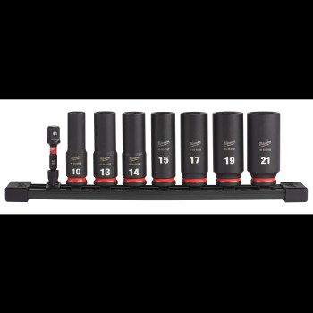 Milwaukee Shockwave 3/8" Metric Deep Socket Set - 8pc