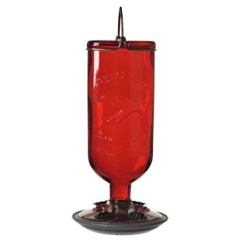 Red Antique Glass Hummingbird Feeder - 16 oz
