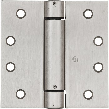 National N350-801 Self-Closing Spring Door Hinge, Satin Nickel Finish ~ 4" x 4" 