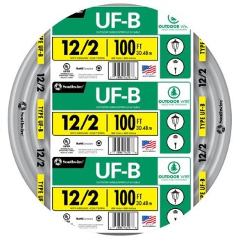 Grounded UF Wire, 12/2G - 100 Ft