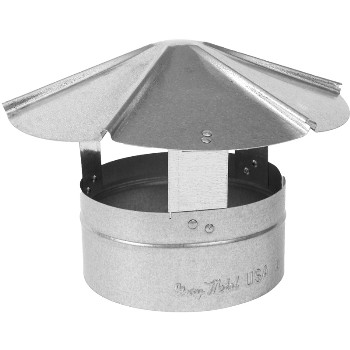 Gray Metal Prods 8-327r Rain Cap, Galvanized ~ 26 Gauge - 8"