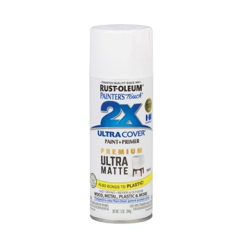 Painter's Touch 2X Spray Paint, Matte White - 12 oz